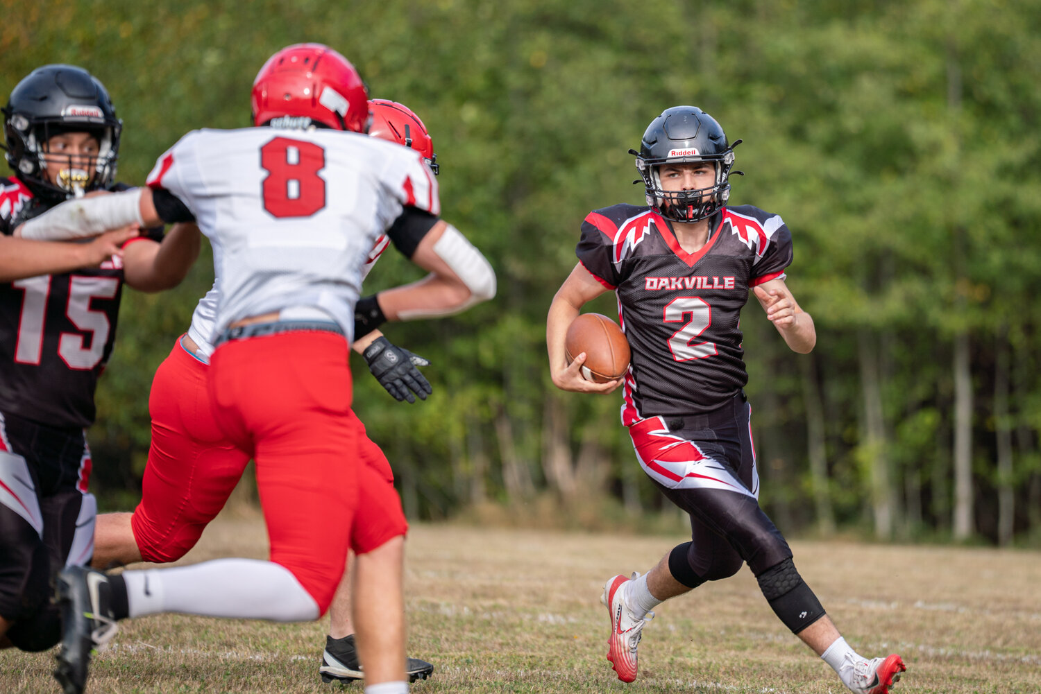 Sep. 27—BOX SCORE At North River School MULES 60, ACORNS 6 Wahkiakum44 8 8 0 — 60 Oakville-NR 0 0 0 6 — 6 BROOKLYN — Missing quarterback Gio Rodas is one thing. Add on star tailback Lewis Koser not dressed due to an injury suffered in last week's loss to Chie…