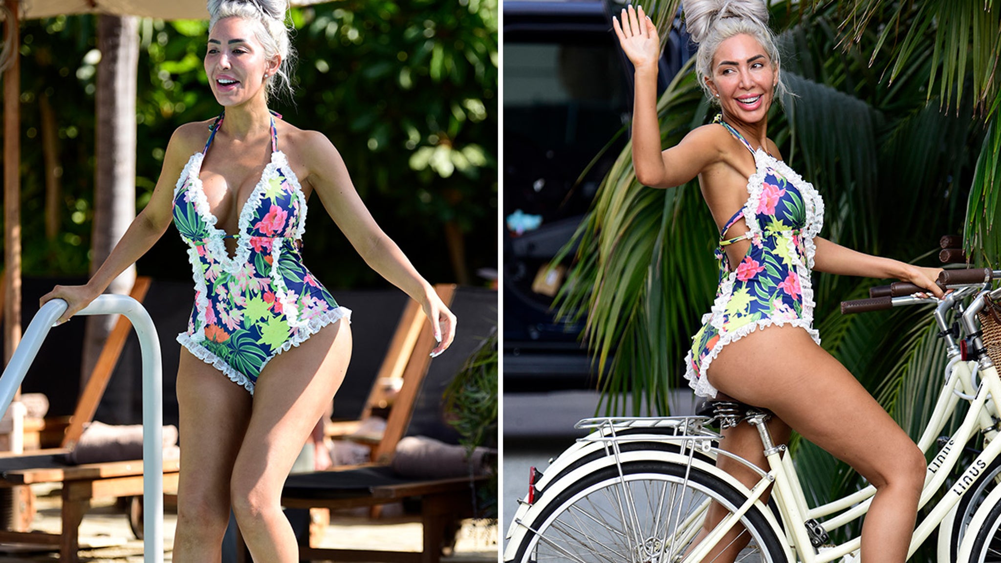 Farrah Abraham clearly never needs a new reason to rock a swimsuit ... 'cause she's back at it like clockwork, flaunting the goods under the L.A. sun! Peep these pics -- the "Teen Mom" star was serving curves for days in a colorful floral…