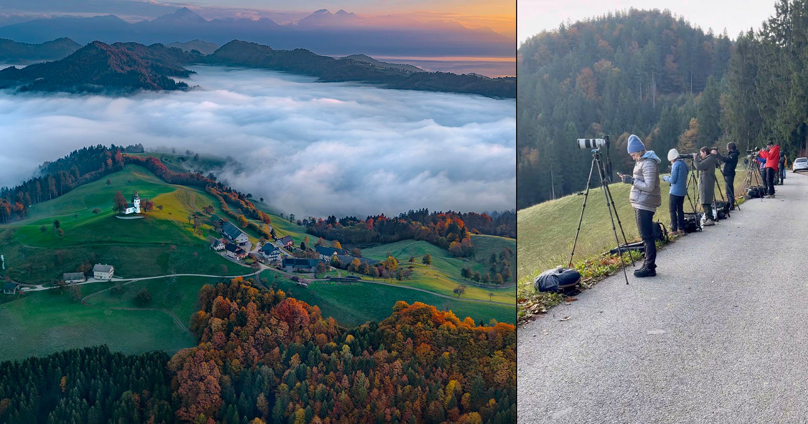 A photographer arrived at a beauty spot in Slovenia this morning to find that dozens of other shooters all had the same idea as him.
[Read More]