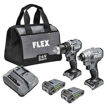 Lowes [lowes.com] has *Flex 24V Compact Drill & Impact Driver Kit w/ 2x 2.5 Ah Batteries + Charger* on sale for *$89 *with free store pickup. Discounted price appears in cart. 
 
Note: quantities...