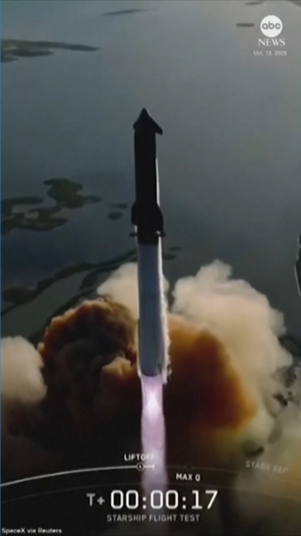 SpaceX launched another of its mammoth Starship rockets on a test flight Monday, successfully making it halfway around the world.