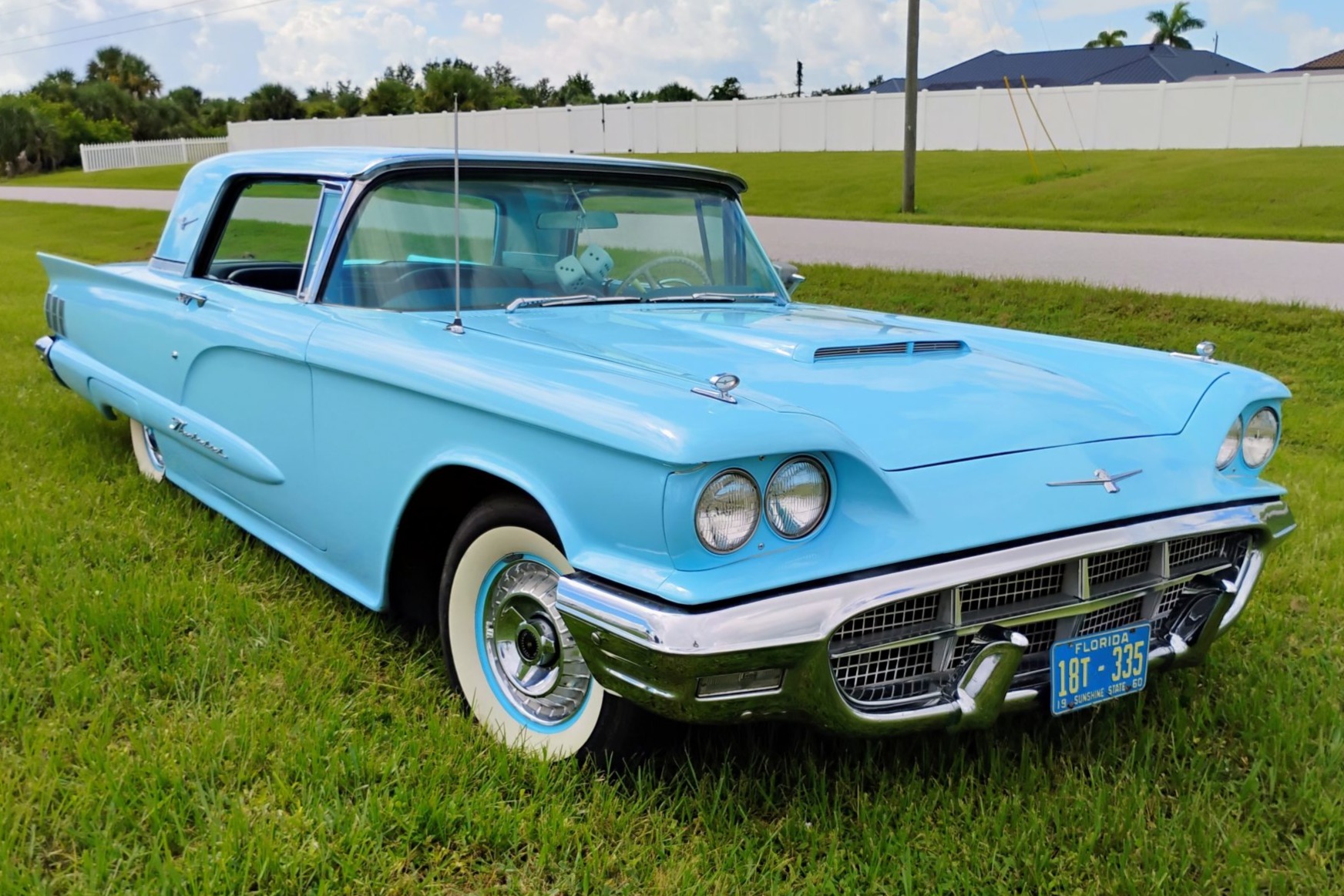This 1960 Ford Thunderbird coupe was refurbished under previous ownership and was purchased by the seller in 2025. It is powered by a 352ci V8 paired with a three-speed automatic transmission and is finished in light blue over two-tone blue vinyl upholstery. …