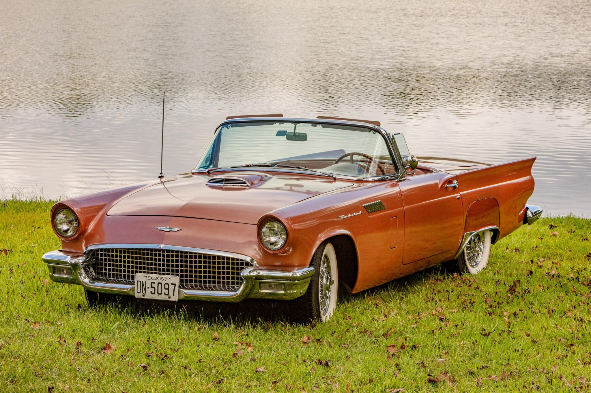 This 1957 Ford Thunderbird was acquired by the seller in 2012 and is powered by a 312ci V8 paired with a three-speed Ford-O-Matic automatic transmission. The car is finished in Thunderbird Bronze over a pleated bronze vinyl interior, and equipment includes a …