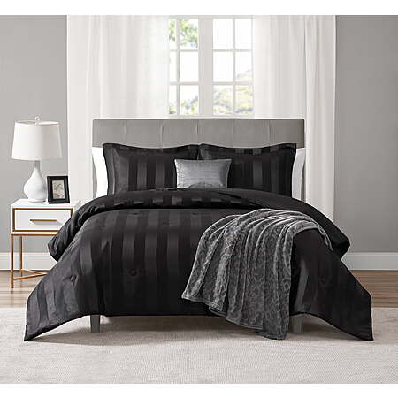 Walmart has for Walmart+ Members: 5-Piece Mainstays Damask Stripe Comforter Set (King, Rich Black) for $13.56. Shipping is free.

Thanks to Deal Hunter Rokket for posting this deal.

Features:100%