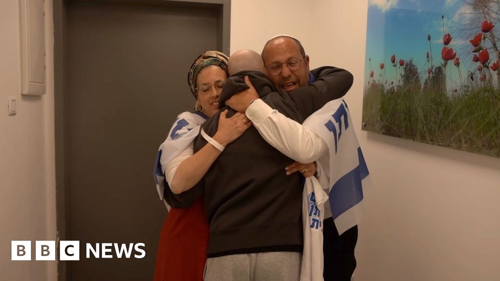 Video released by the Israeli military shows Mor smiling and embracing two relatives.