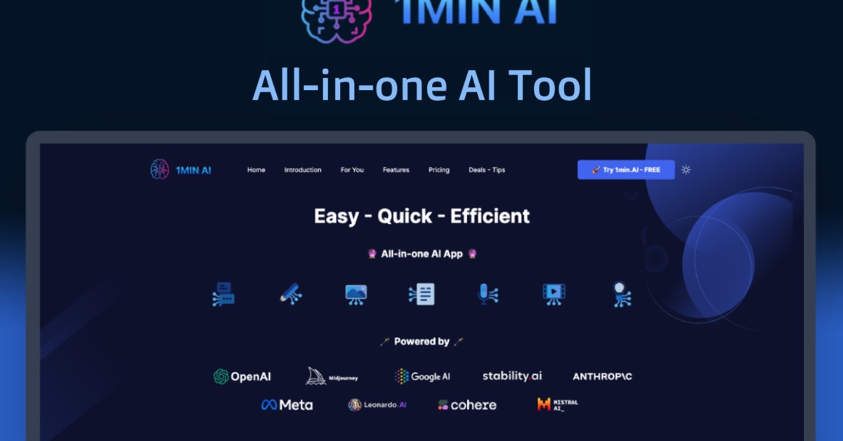 If you’ve heard of ChatGPT, Gemini, or Midjourney, but don’t know the difference, you can leverage the power of them all with 1min.AI for $29.99 (Reg. $234) with code SAVE10. This AI tool is powered by all of the major ones, so you can access AI-writing, imag…
