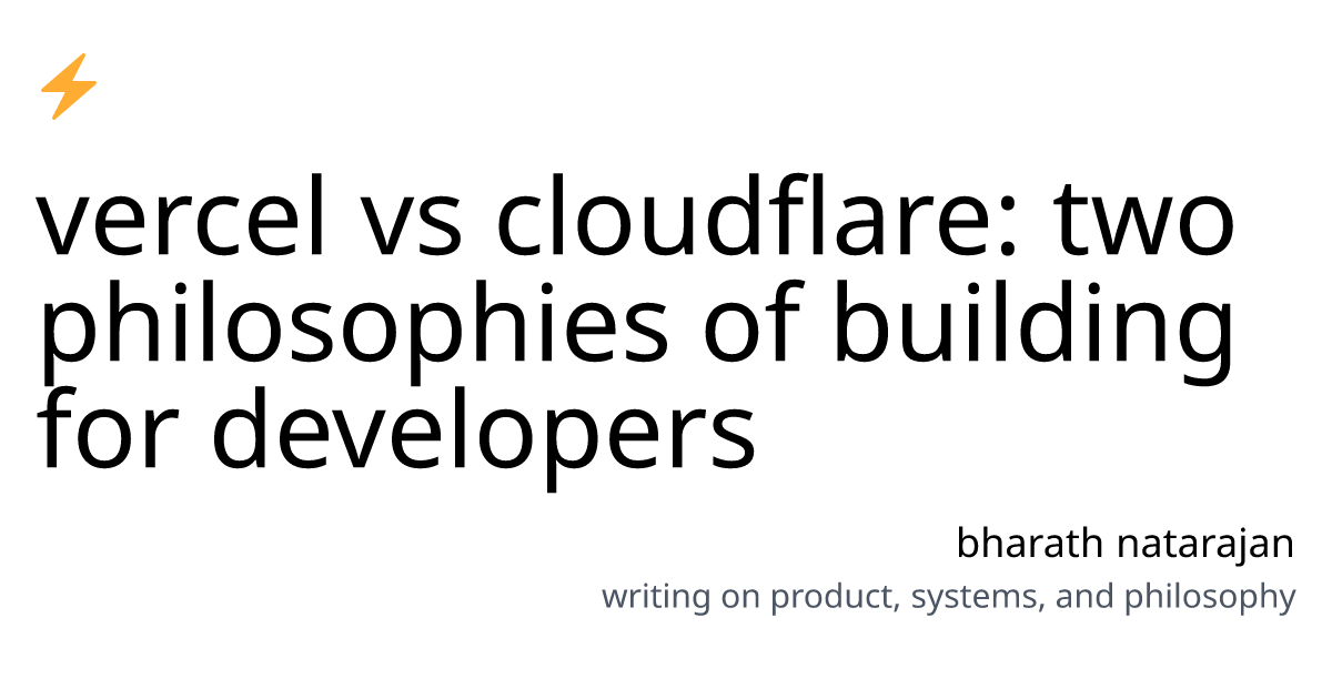 Neutral observations on the Vercel vs Cloudflare race to win the edge and developer mindshare.