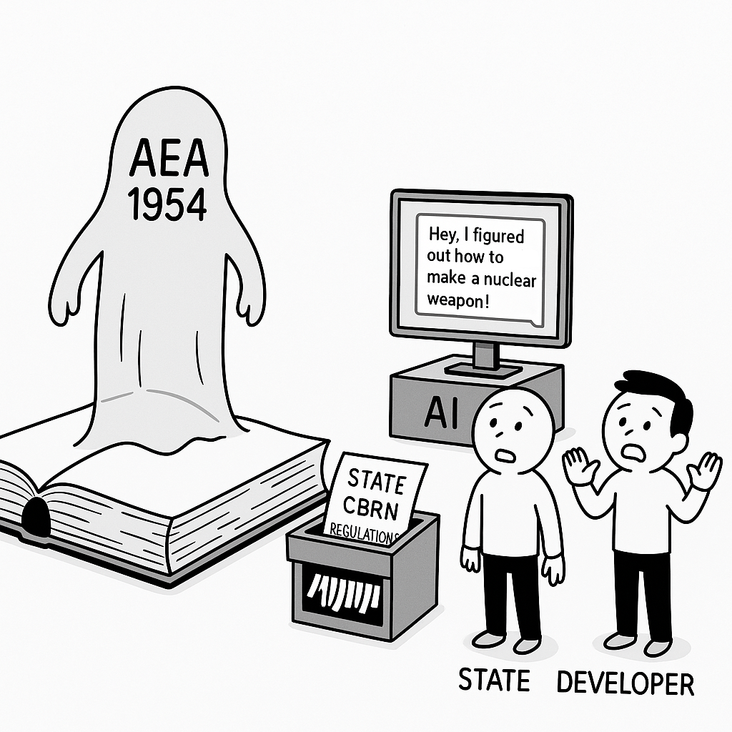 Authored by: Kylie Zhang and Peter Henderson Tl;dr: Can states regulate AI risks of disclosing nuclear secrets? This post will explore the Atomic Energy Act, its applicability to AI, the potential impacts on state efforts, and potential policy recommendations…