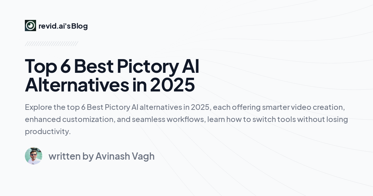 Article URL: https://www.revid.ai/blog/best-pictory-ai-alternatives-for-creators-2025
Comments URL: https://news.ycombinator.com/item?id=45519028
Points: 1
# Comments: 1