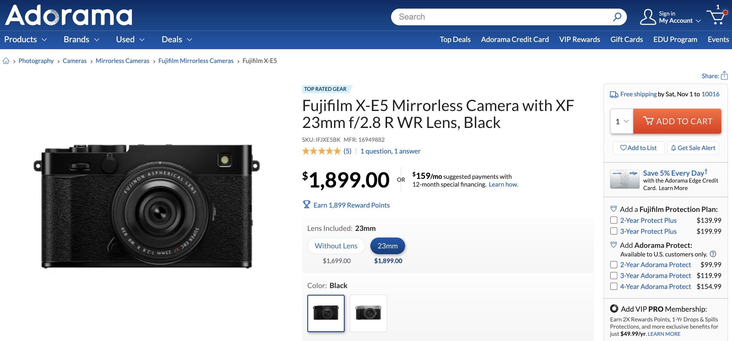 You can now grab the Fujifilm X-E5 with XF23mmF2.8 at Amazon here (sold via Adorama) or directly at Adorama here. Let’s see if it vanishes from stock as fast as the X100VI always does. The kit version is definitely the one most people are after. Fujifilm X-E5…