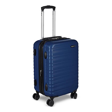Amazon Basics 21" Hardside Carry-On Luggage, Hardshell Suitcase With Wheels, Expandable For Up to 25% More Space, With Scratch-Resistant Surface, Four Multi-directional Wheels, Navy Blue 
 
 Used -...