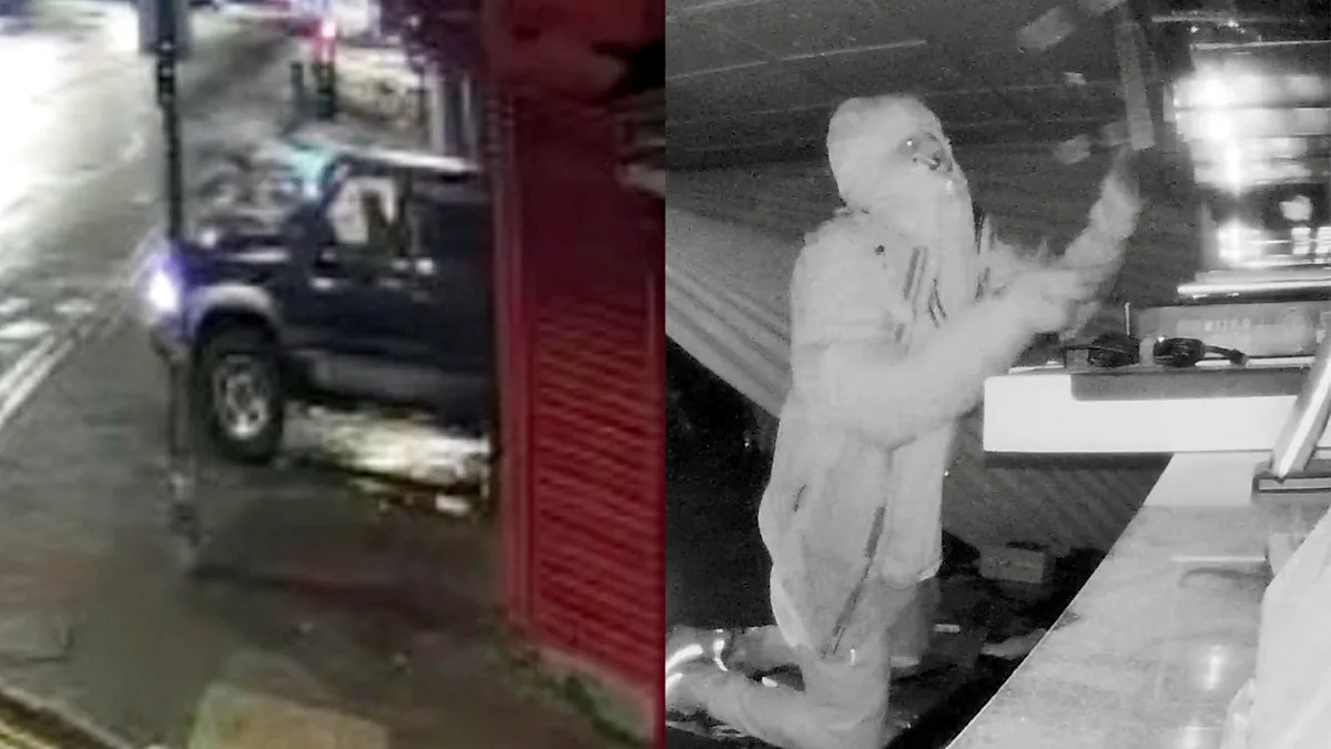 Shocking CCTV shows an SUV repeatedly ramming a Bradford computer shop before a thief stole most of its stock. The intruder grabbed phones and laptops worth ...