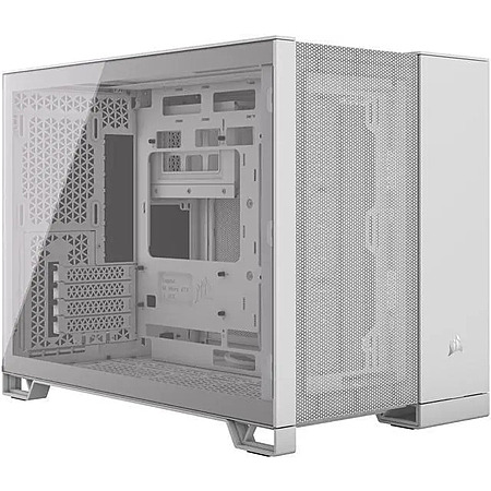 CORSAIR 2500D AIRFLOW Micro ATX Dual Chamber PC Case – White – Fully Mesh Front, Side, and Roof Panels – Fits up to 11x 120mm fans – 4x AIO Radiator Mounting Positions 

https://www.newegg.com