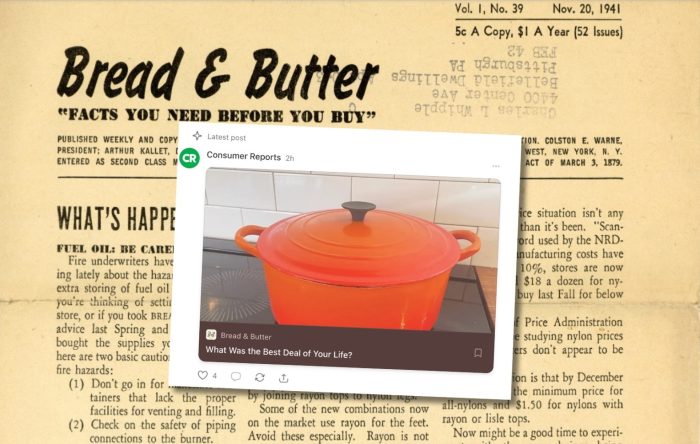 “DOWN WITH NECKTIE GIVERS! One civilian sacrifice which BREAD & BUTTER recommends this year is elimination of the Christmas tie.” This advice appeared in the Nov. 20, 1941 issue of Bread & Butter, a weekly print newsletter from Consumer Reports (known at the …