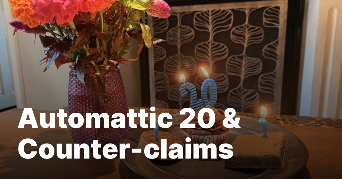 It’s a bit of Automattic lore, but although I founded the company in June 2005, CNET asked me to stay on for a few more months to finish out some projects, which I did. Our HR systems have me as the second employee, after Donncha O Caoimh (still at the compan…