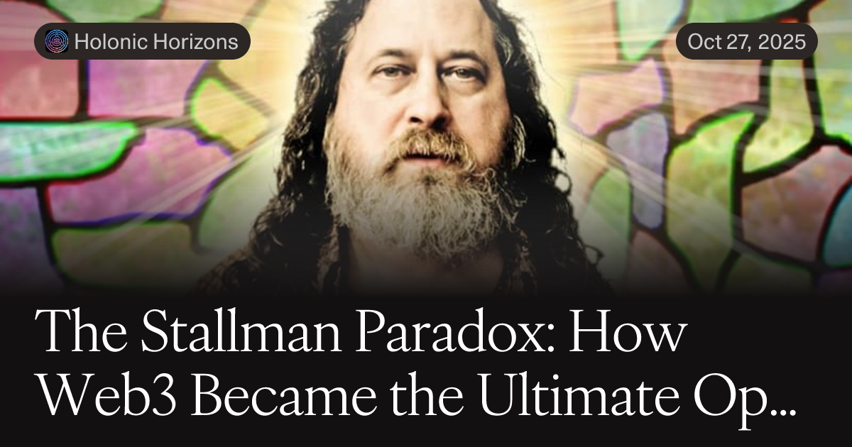 Have you ever wondered why we celebrate Richard Stallman as a visionary prophet of digital freedom while simultaneously abandoning every principle he fought for? The contradiction runs deeper than you think—and the evidence suggests Web3 has become the most s…