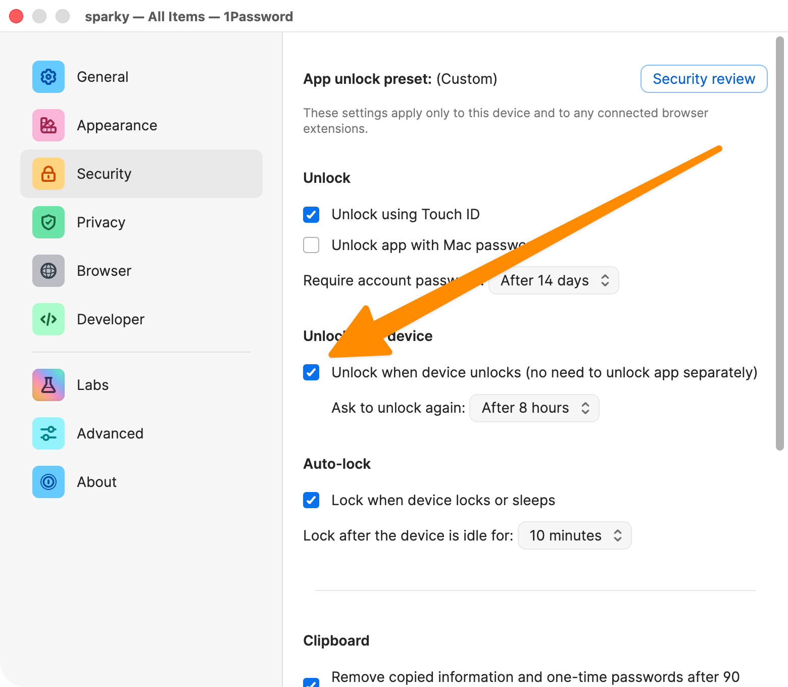 1Password can now unlock automatically when unlocking your Mac. The feature is now available to 1Password 8 users. You’ll need to enable it in settings. You can set the “reset” timer between 10 minutes and never. Of course, this all depends on your own enviro…