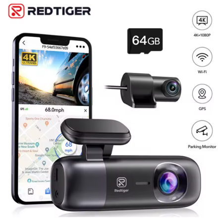 REDTIGER AUTO Store [aliexpress.us] via AliExpress has *REDTIGER F9 Dual Dash Cam 4K Front / 1080p Rear WiFi GPS Camera + 64GB SD* on sale for *$46* w/ code *AEUS10*. *Shipping is free.* 
 
*Ships...