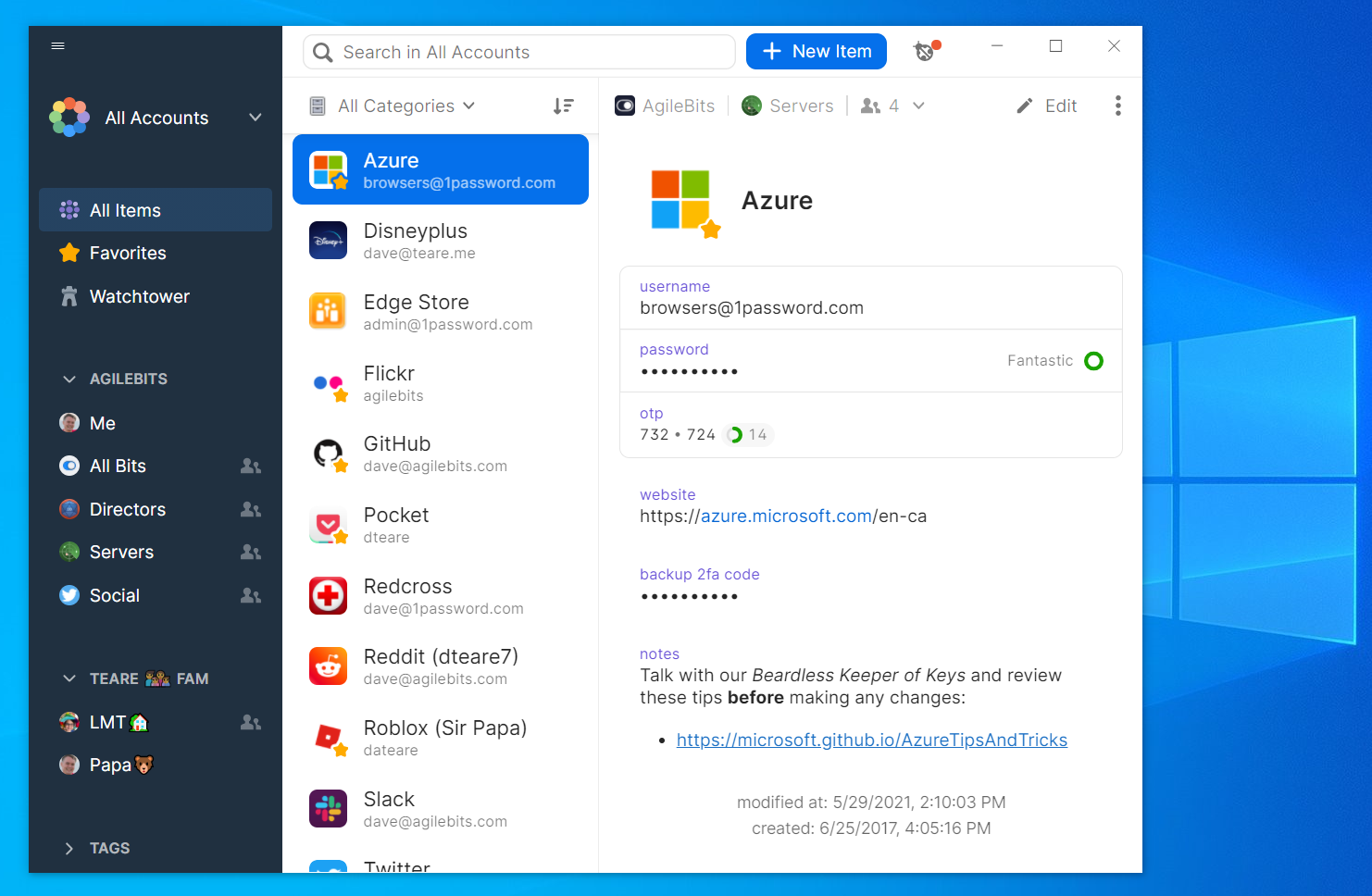 1Password Windows 11 integration allows users to sign in to apps and services using Windows Hello.