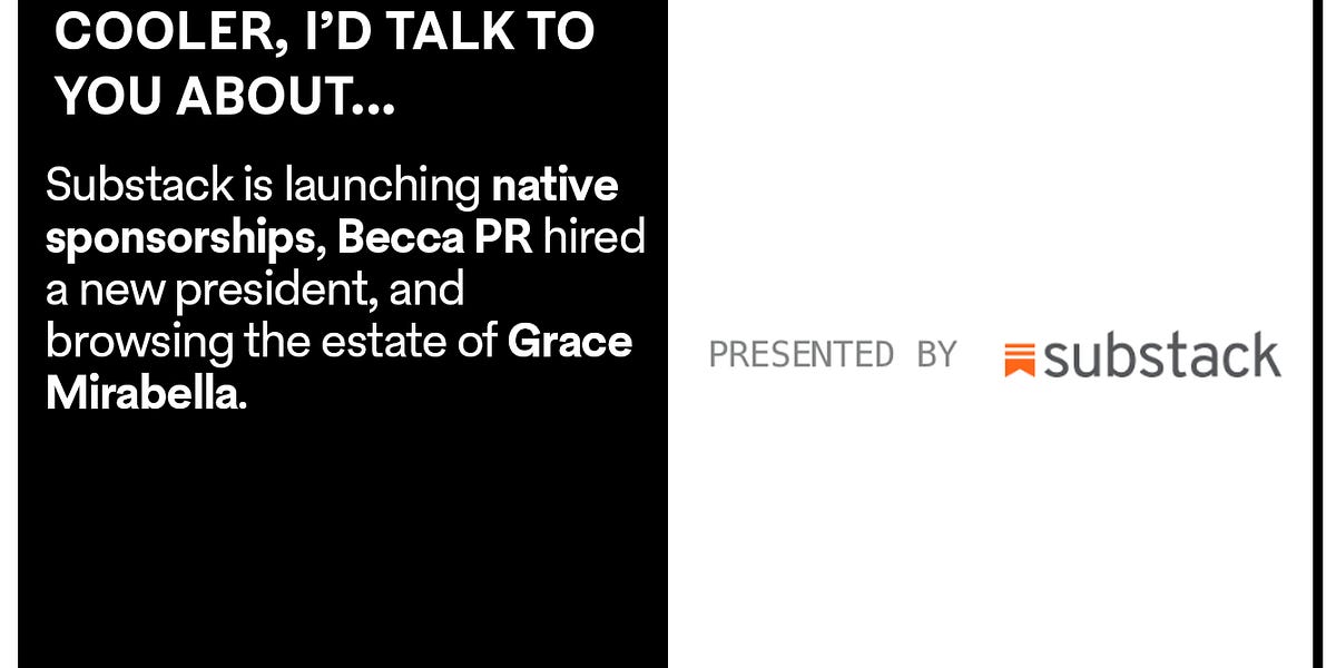 Emily Sundberg / Feed Me:
Hamish McKenzie says Substack is starting to test native sponsorships with some writers but won't take a cut for now&nbsp; —&nbsp; “During the pilot, Substack is simply facilitating payments and is not taking a cut.”&nbsp; —&nbsp; ∙ Paid&nbsp; —&nbsp; Hello every…