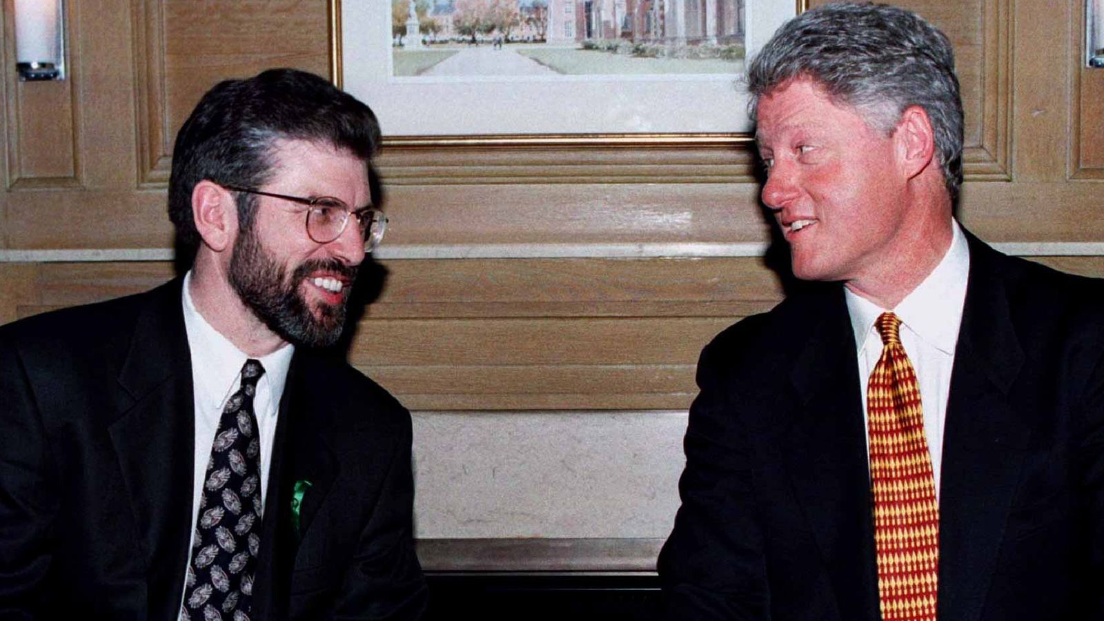 White House officials wanted Bill Clinton to avoid shaking Sinn Fein leader Gerry Adams' hand in front of cameras during his historic visit to Ireland in 1995, newly released records show.