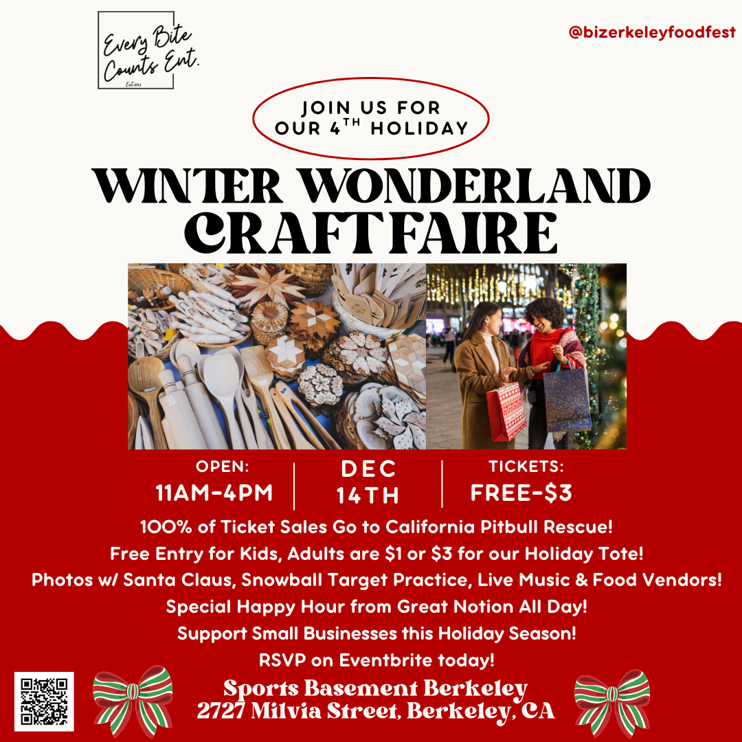 100% of Ticket Sales Go to California Pitbull Rescue!
Free Entry for Kids, Adults are $1 or $3 for our Holiday Tote!
Photos w/Santa Claus, Snowball Target Practice, & Food Vendors!
RSVP on Eventbrite today! Live Music!
Special Happy Hour from Great Notion All…