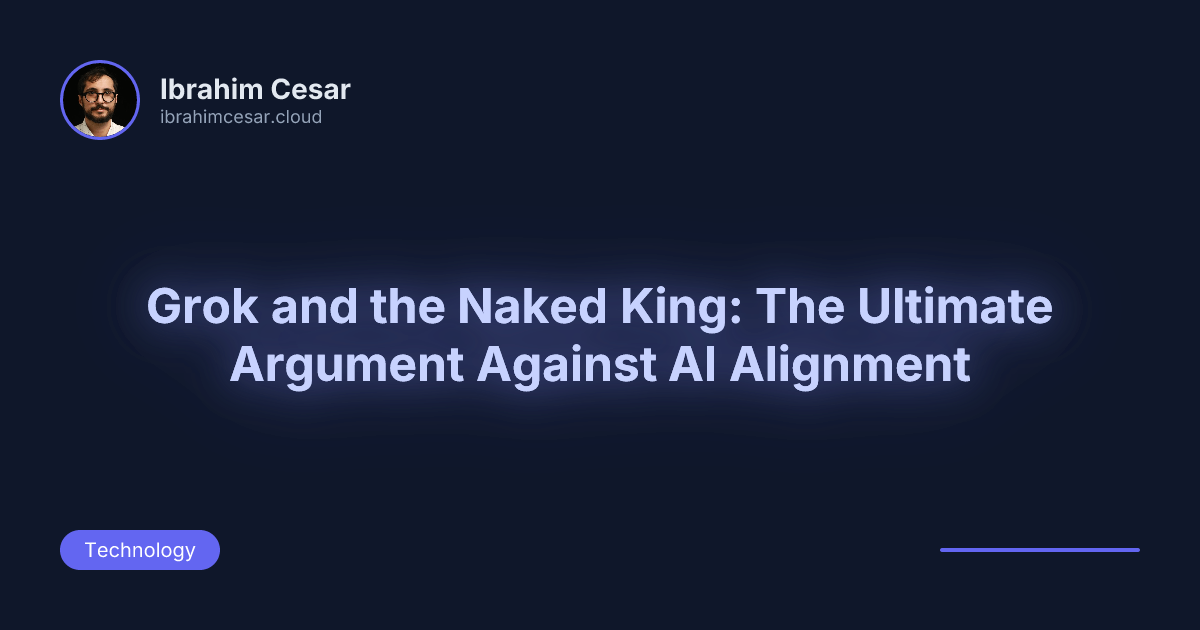 Article URL: https://ibrahimcesar.cloud/blog/grok-and-the-naked-king/
Comments URL: https://news.ycombinator.com/item?id=46395292
Points: 8
# Comments: 2