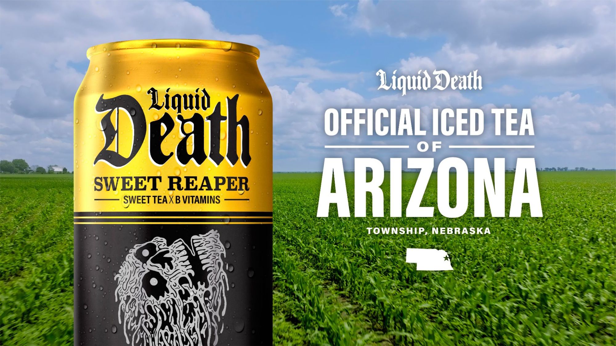 Liquid Death has launched a new campaign for their Iced Tea this week, claiming to be the Official Iced Tea of Arizona. Well, kinda. Taking a quick pop shot at a rival of sorts, as they decided to become the iced tea of Arizona, Nebraska, a city with a popula…