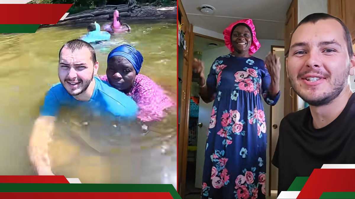 Mama Jimmy went swimming with her clothes on as he held onto her husband's back the entire time. Baba Jimmy later came out to defend her from critics.
