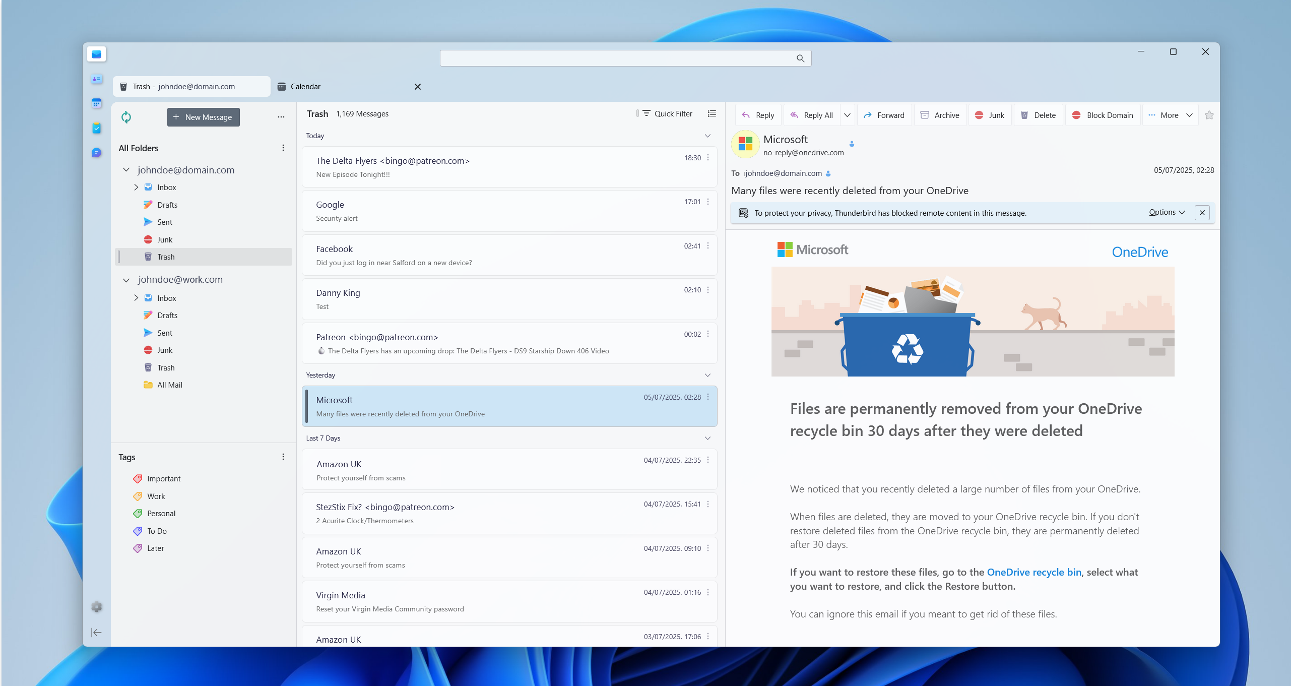 FluentBird is a userChrome.css theme for Mozilla Thunderbird, that implemenets Windows 11 Fluent Design and Mica transparency materials. - Deathbyteacup/fluentbird