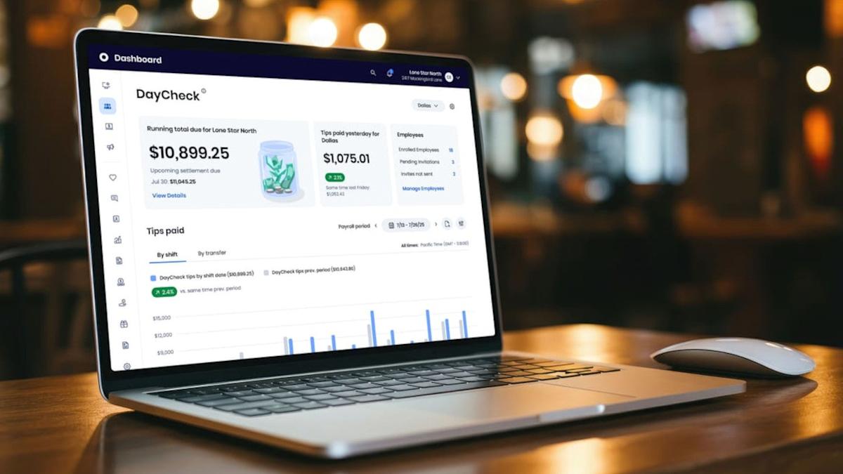 DayCheck integrates into SpotOn Teamwork to calculate tips automatically.