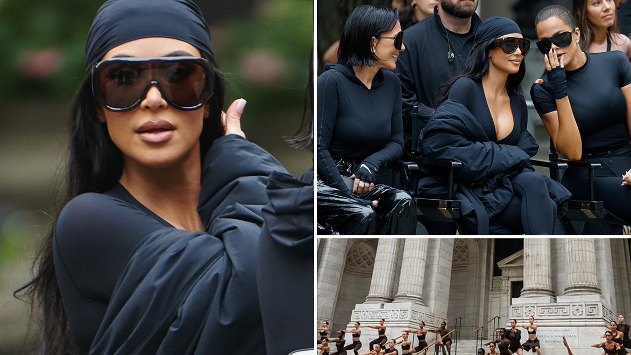 The Kardashians just made a New York City library their runway ... posing on the steps in the latest pieces from Kim's SKIMS line. Check out the pics -- Kim is seen in a power pose alongside sister Khloé Kardashian and their mom, Kris Jenner, for…