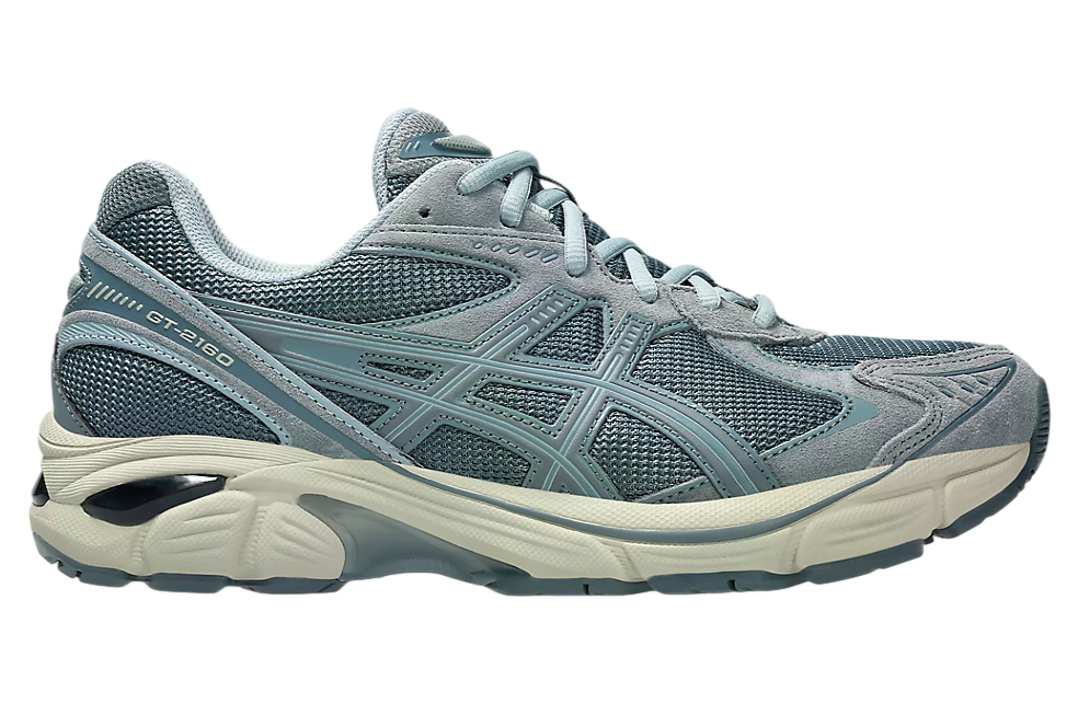 The Asics GT-2160 in the Ironclad / Fjord Grey colorway is a modern revival of a classic running silhouette, blending heritage design with updated aesthetics. Rooted in Asics’ rich history of performance footwear, the GT-2160 maintains distinctive lines and s…