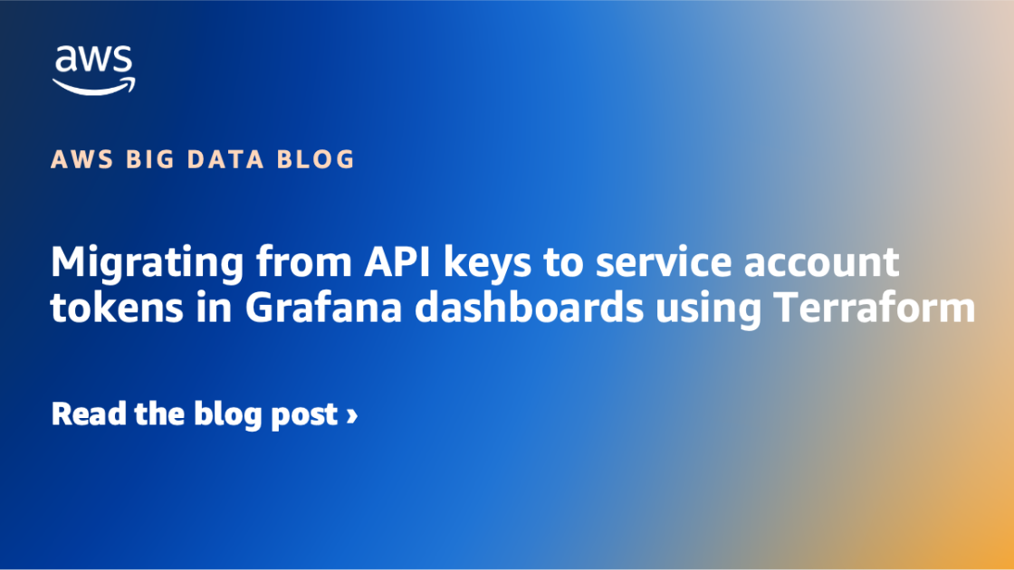In this blog post, we walk through how to migrate from API keys to service account tokens when automating Amazon Managed Grafana resource management. We will also show how to securely store tokens using AWS Secrets Manager and automate token rotation with AWS…