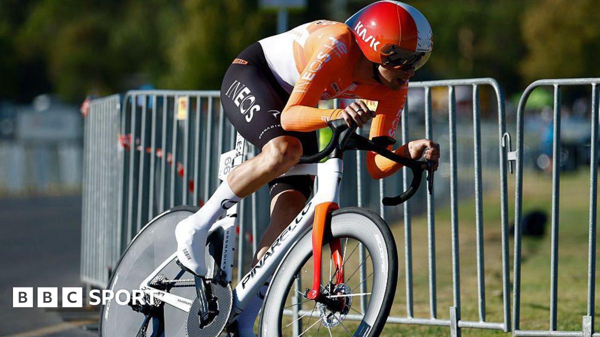 Britain's Sam Watson wins the opening stage prologue of the Santos Tour Down Under for Ineos Grenadiers ahead of compatriot Ethan Vernon.