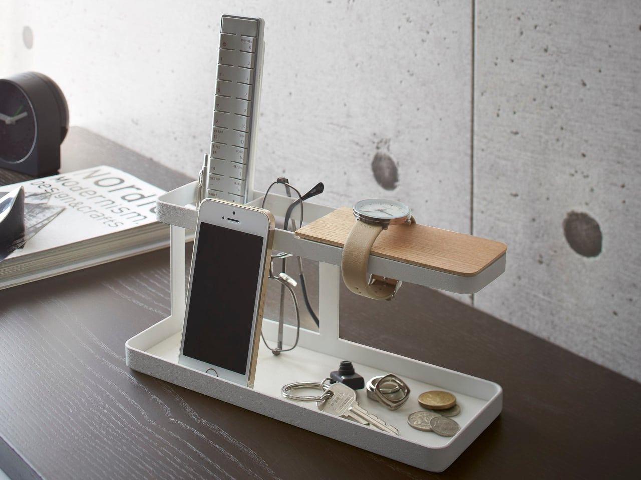 Tower Desk Organizer Turns a Strip of Desk into a Calm Landing ZoneDesks and side tables collect phones, glasses, remotes, pens, keys, and watches by the end of the day. The half-hearted attempts to corral them in...