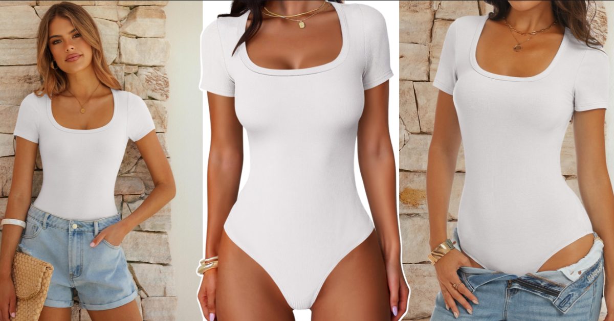 ANRABESS Short Sleeve Scoop Neck Bodysuit 



Buy for $15 (Reg. $20)



Clip the on-page 25% off coupon. 














What we love




This ribbed scoop-neck bodysuit looks just like a SKIMS style—but for only $15. It’s available in both classic and on-t…