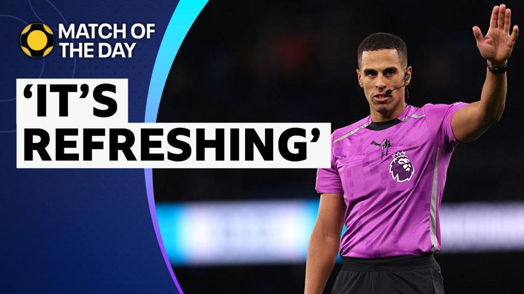 Match of the Day pundit Alan Shearer praises referee Farai Hallam for sticking with a decision on his Premier League debut not to give Manchester City a despite VAR sending him to the monitor.