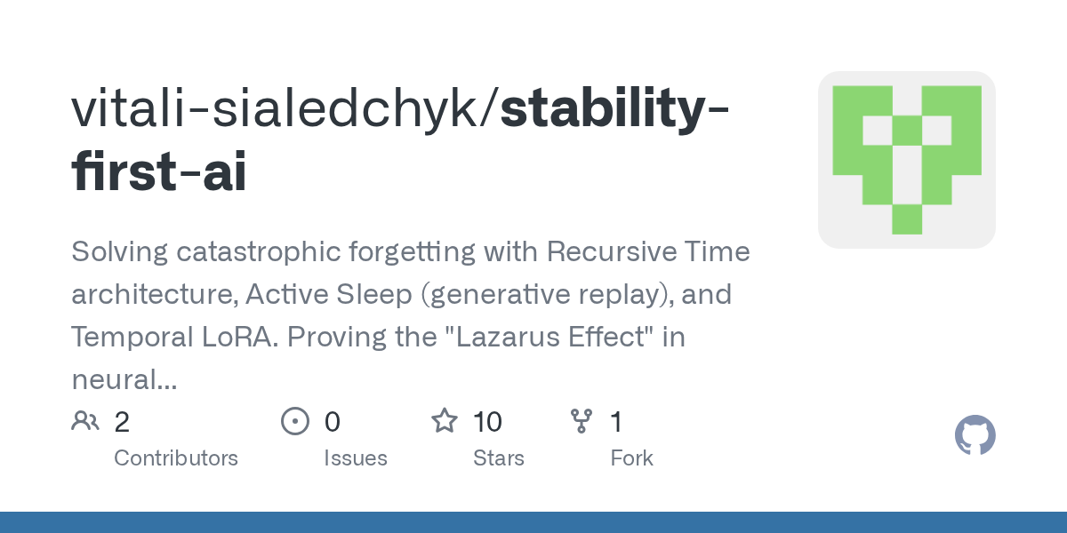 Hi HN, I'm researching the link between time and memory in neural dynamics.This repo contains a proof-of-concept experiment ("The Lazarus Effect"):
1. I train a network until convergence.
2. I destabilize it (catastrophic forgetting).
3. I restore accuracy NO…