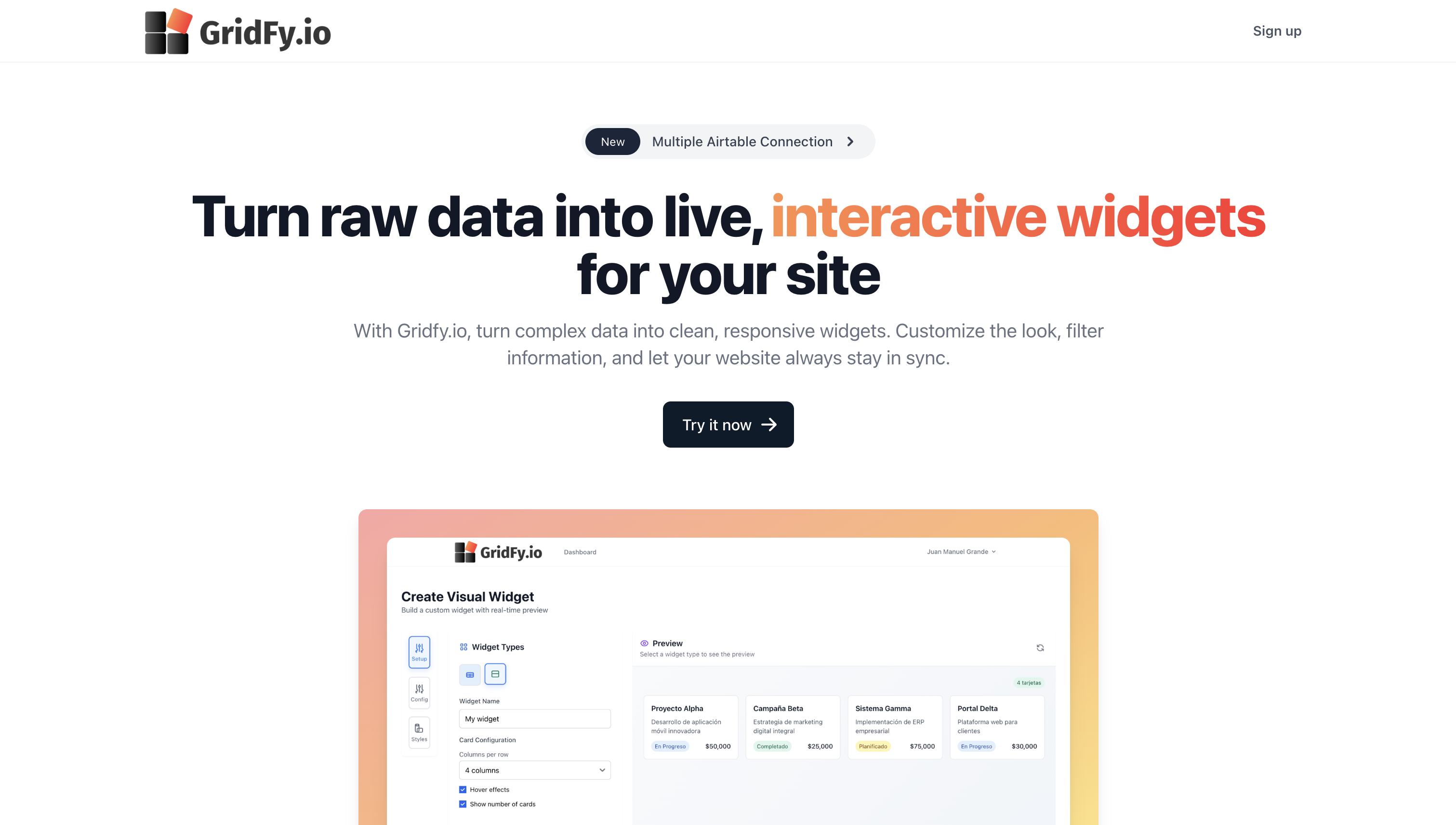 Hi HN!I’m the creator of Gridfy. I built it because I was frustrated with what I call the "No-Code Tax."Whenever I wanted to publish structured data from Airtable or Notion, I felt trapped between two bad options: spending hours writing custom frontend code, …