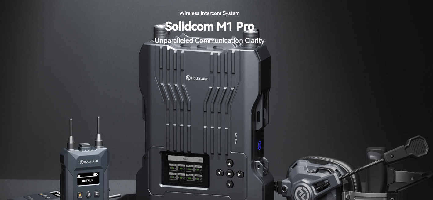 The Hollyland Solidcom M1 Pro Full-Duplex Wireless Intercom System with Beltpacks & Dual or Single Ear Headsets (1.9 GHz), which was first shown as a prototype at IBC last year, has now officially been announced. This is a follow-up to Hollyland’s Solidcom M1…