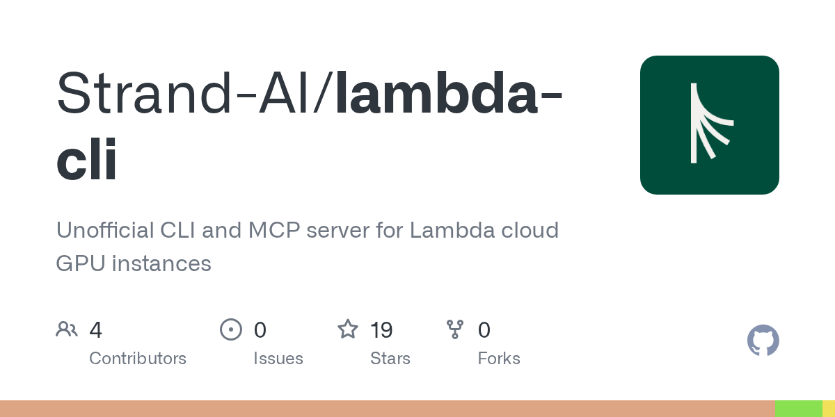 Unofficial CLI and MCP server for Lambda cloud GPU instances - Strand-AI/lambda-cli