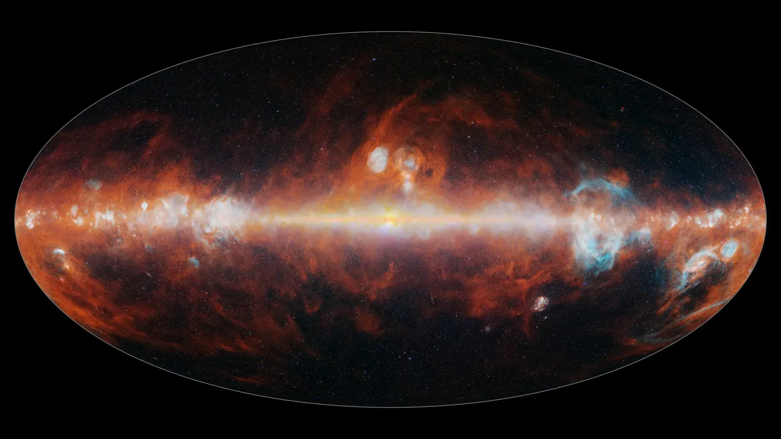 NASA's SPHEREx telescope unveiled its first full-sky map of the universe, combining more than 100 infrared observations into one dazzling mosaic.
