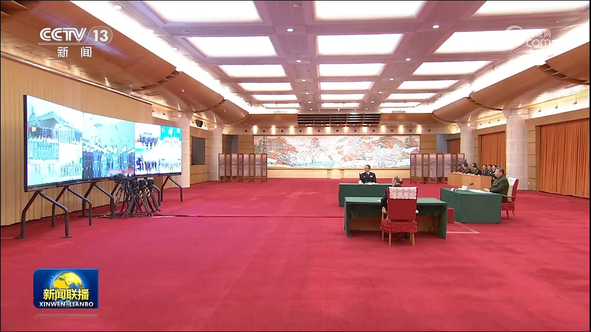 The comments in the brief readout that are getting the most attention are:



Xi pointed out that the past year was very unusual and extraordinary. The People’s Army deepened its political rectification, effectively responded to various risks and challenges, …