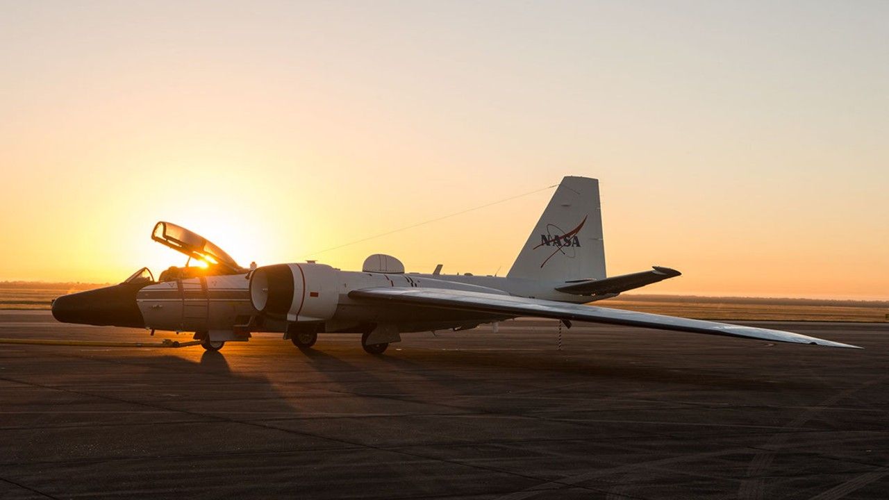 One of NASA's high-altitude WB-57 research jet made a fiery wheels-up landing on Tuesday (Jan. 27) after a mechanical issue prevented it from lowering its landing gear.