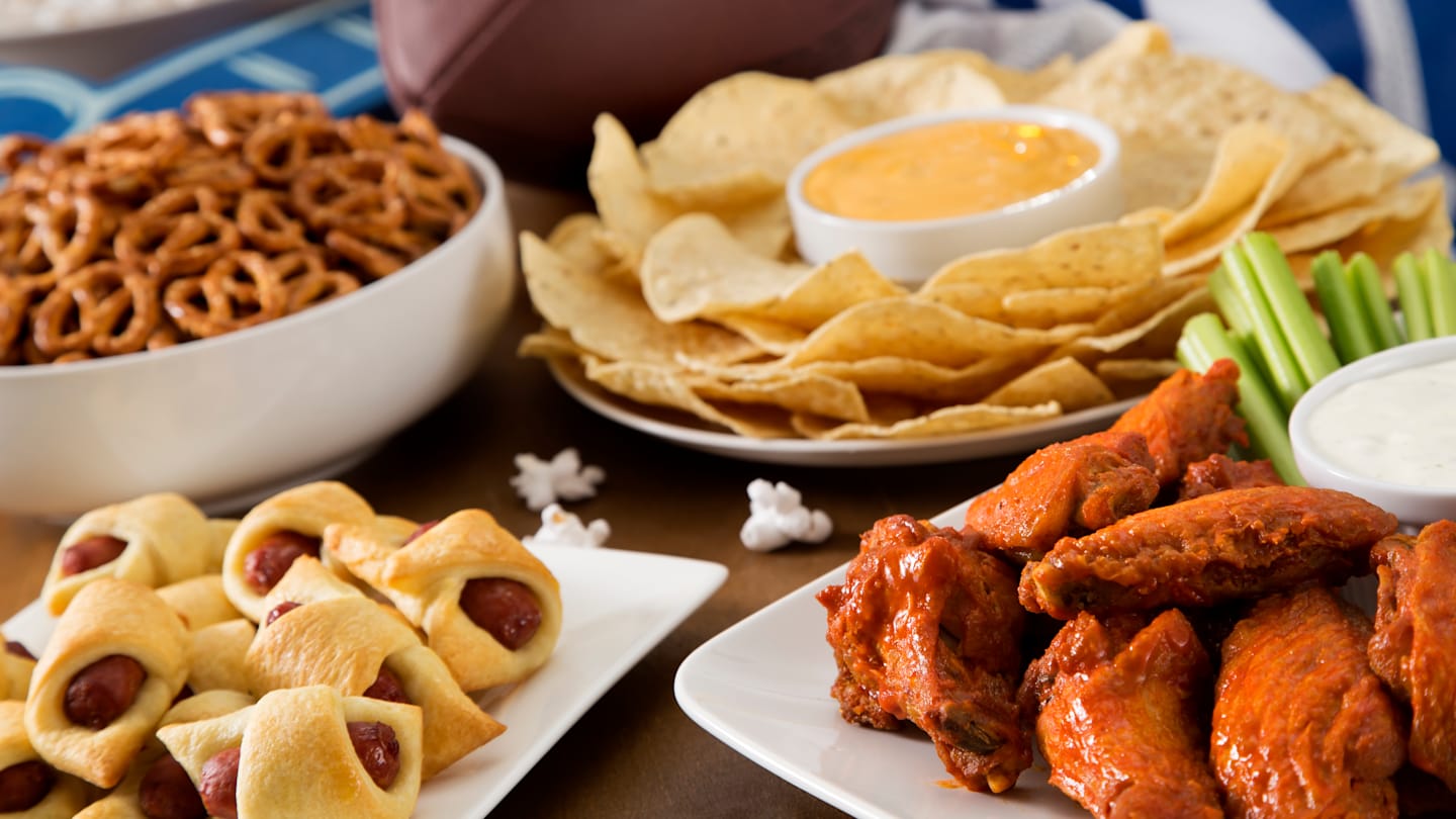 See which snacks football fans are most likely to eat while watching the New England Patriots face the Seattle Seahawks on Super Bowl Sunday.