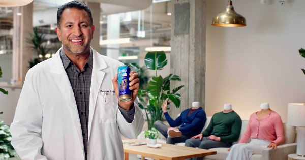 Liquid Death's Super Bowl ad promises its new energy drink won’t explode any heads.