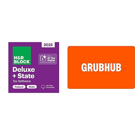 Newegg [newegg.com] has *H&R Block 2025 Deluxe + State Tax Software *(PC/Mac, Digital Download)* + Various Gift Cards *(Email Delivery) on sale for *$29.99*. 
 
*Available:*[LIST][*]H&R Block 2025...