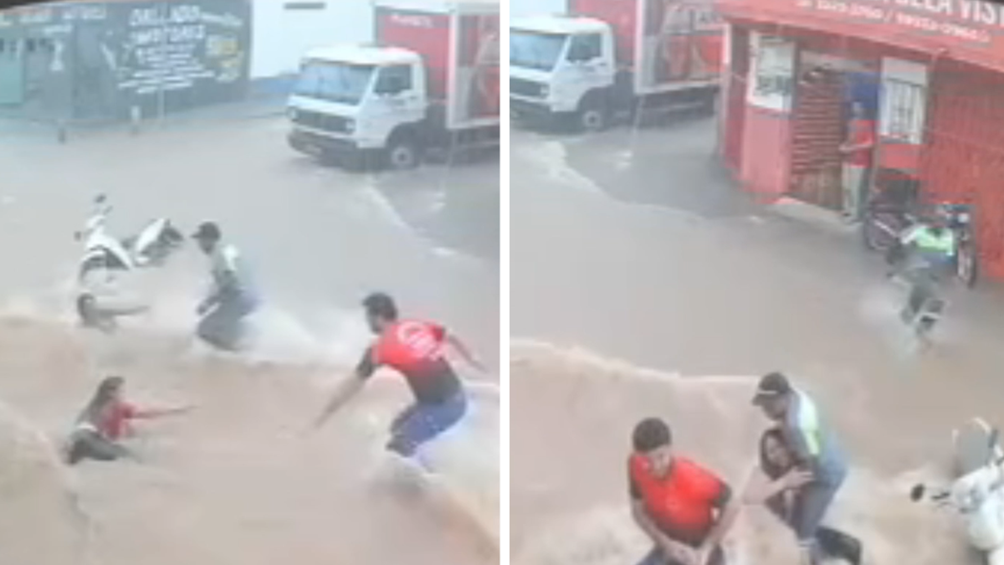 Two women were swept off their feet by a pair of Good Samaritans after a flood in Brazil did the same to them ... with bystanders dashing through the raging waters to pull them. Daniela Gonçalves Silva, 44, and Gabriela de Jesus Lima, 23, were…