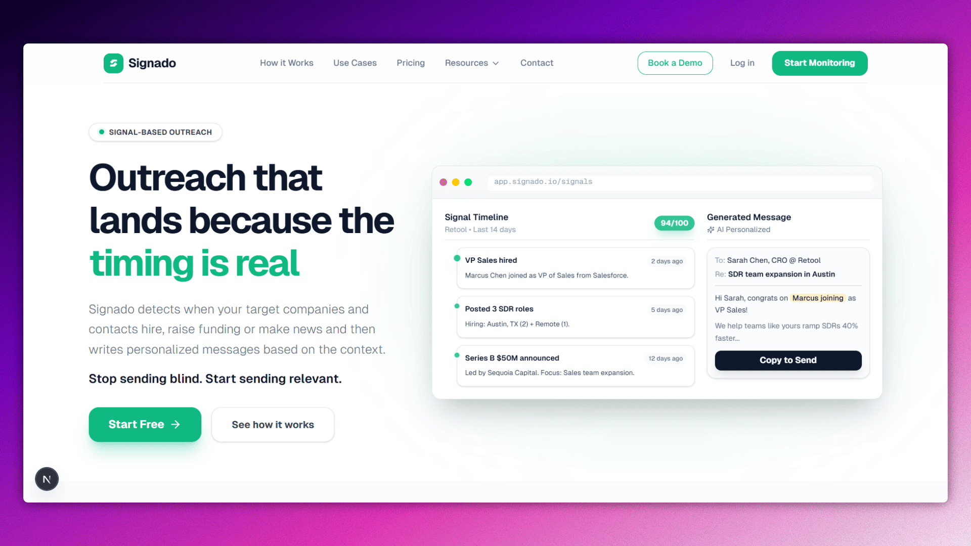 Detect buying signals—draft timely personalized outreach